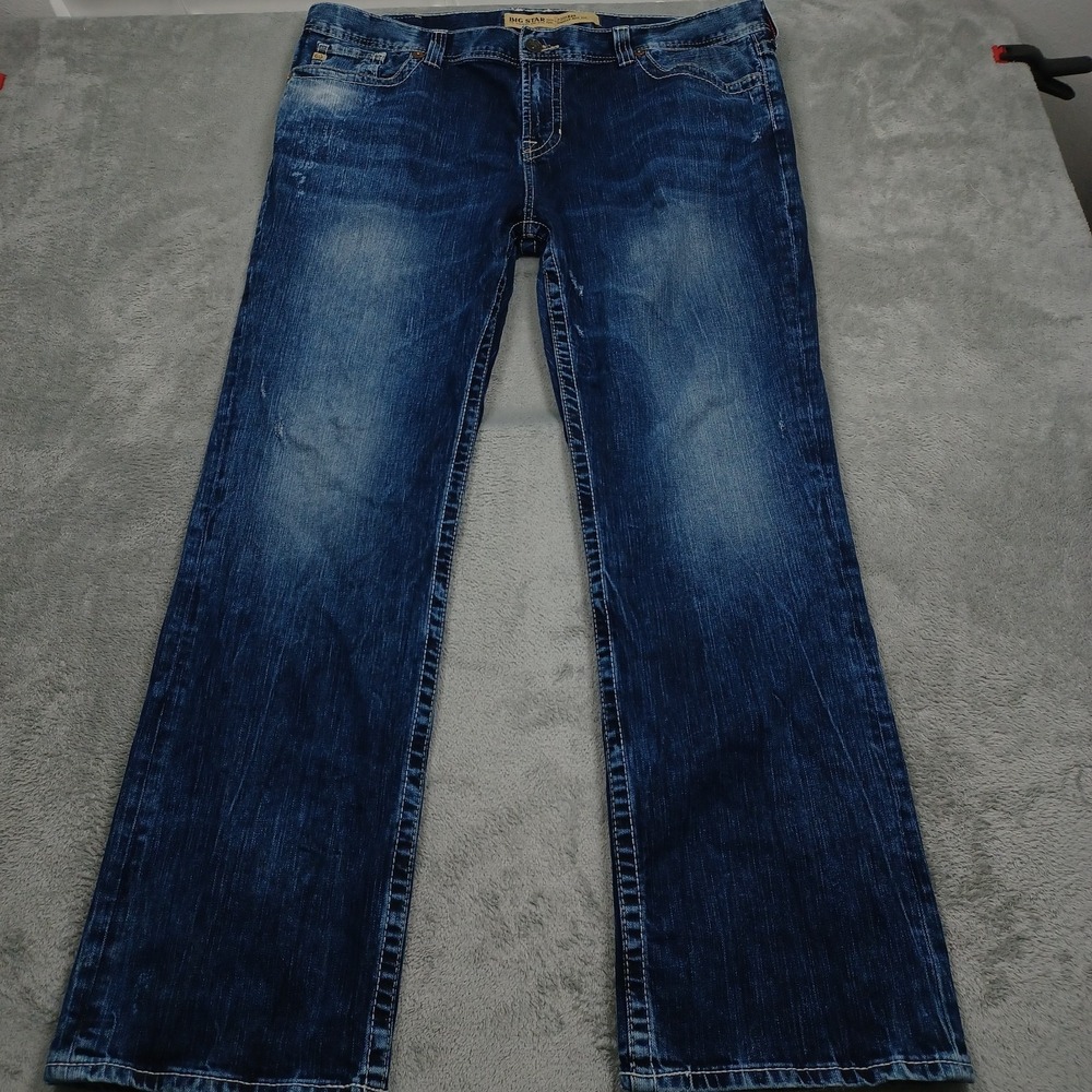 Big Star‎ Jeans Mens 42x32 Blue Denim Bootcut Pioneer Distressed Western